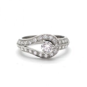 Van Cleef & Arpels Couture Ring Pt950 Silver Diamond Ring Engagement Ring